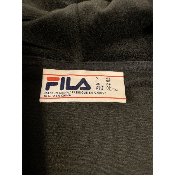 FILA Black Velour Quarter Zip Medium Velvet Hoodie - Picture 5 of 9